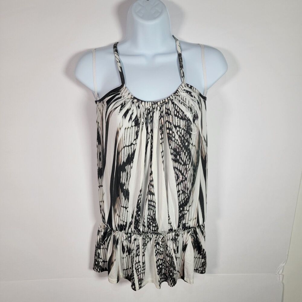 Charlotte Russe Women's Size M White Brown Tank Dress Medium Summer Casual